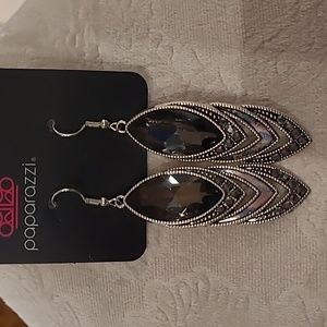 Paparazzi smoke rhinestones fishhook earrings